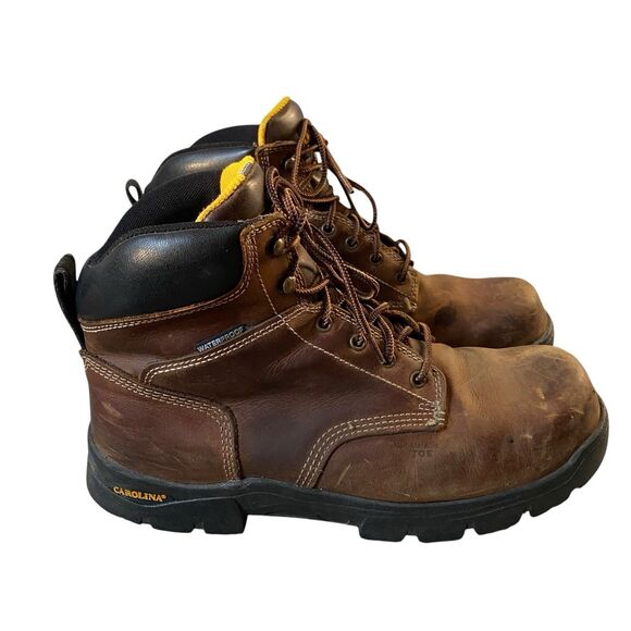 Carolina Work Waterproof Boots Men 12 Brown Leather Composite Toe CA3536 - Picture 1 of 12